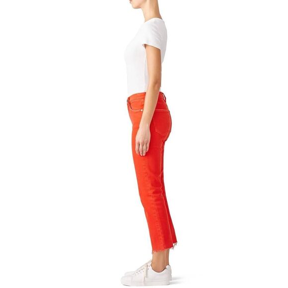 Current/Elliott "The Kick Jean" Fiery Red Cropped Ankle Jeans Women’s Size 25 - Picture 4 of 13